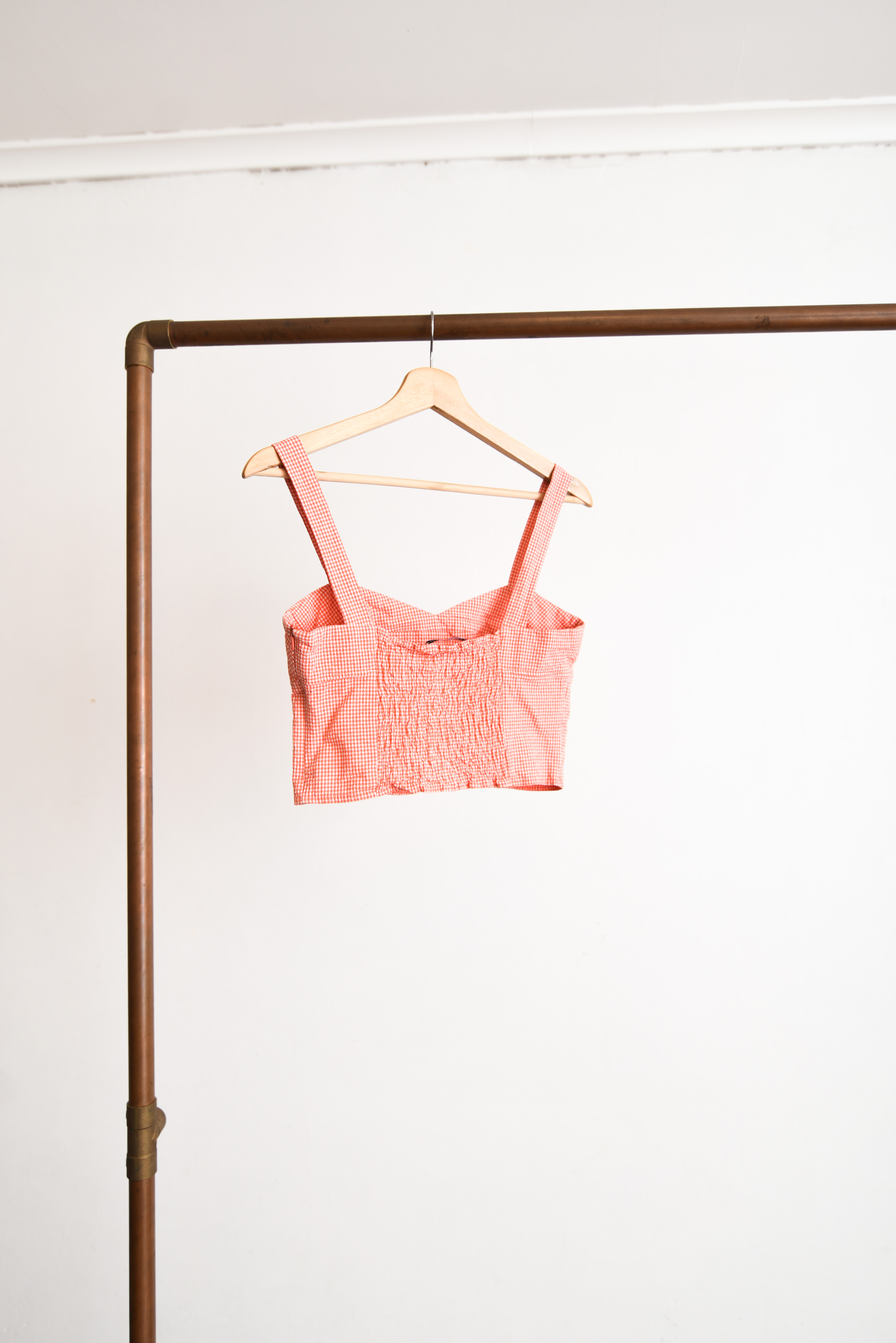Top gingham coral