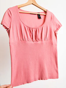 Top tejido rosado y2k