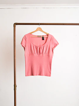 Top tejido rosado y2k