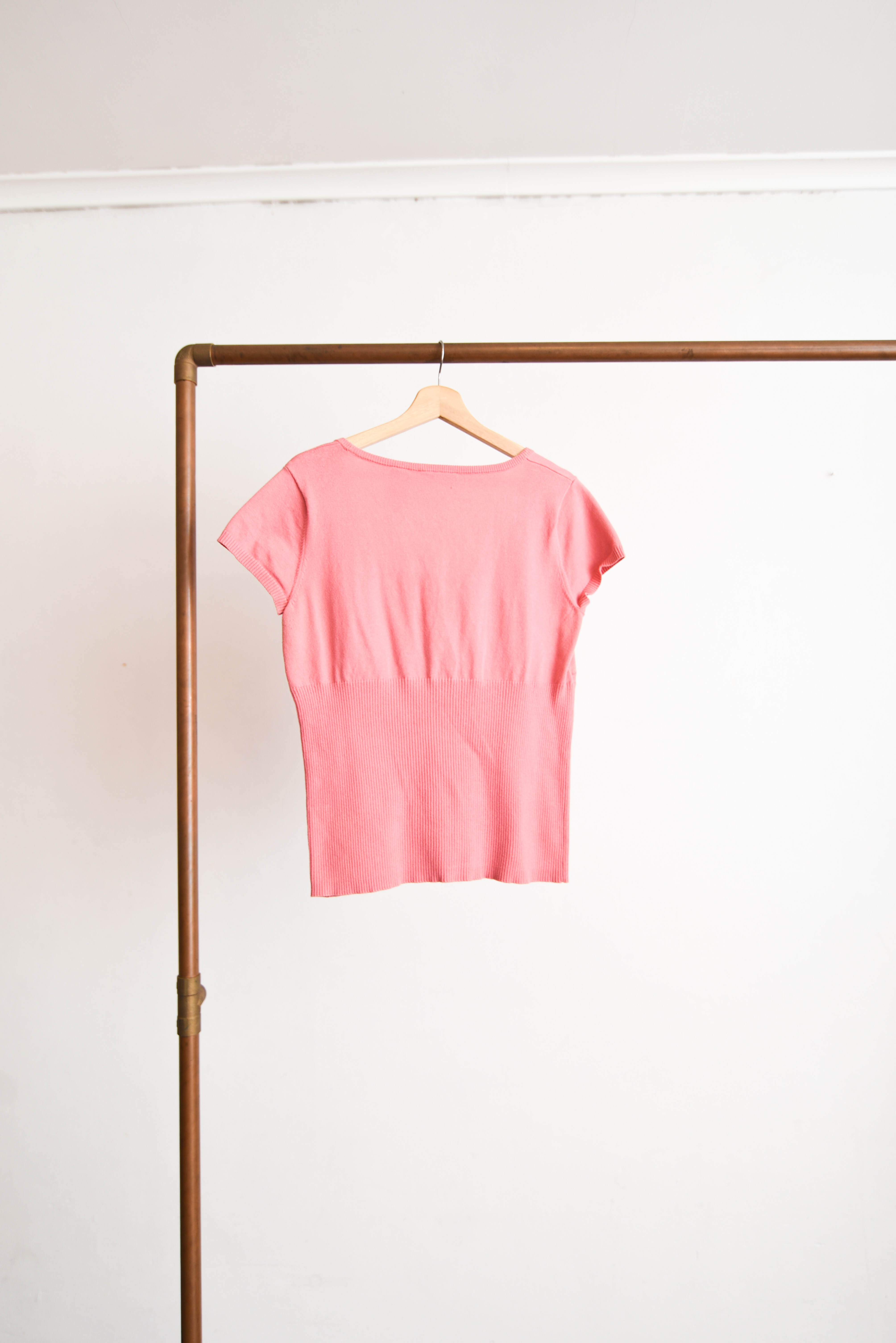 Top tejido rosado y2k