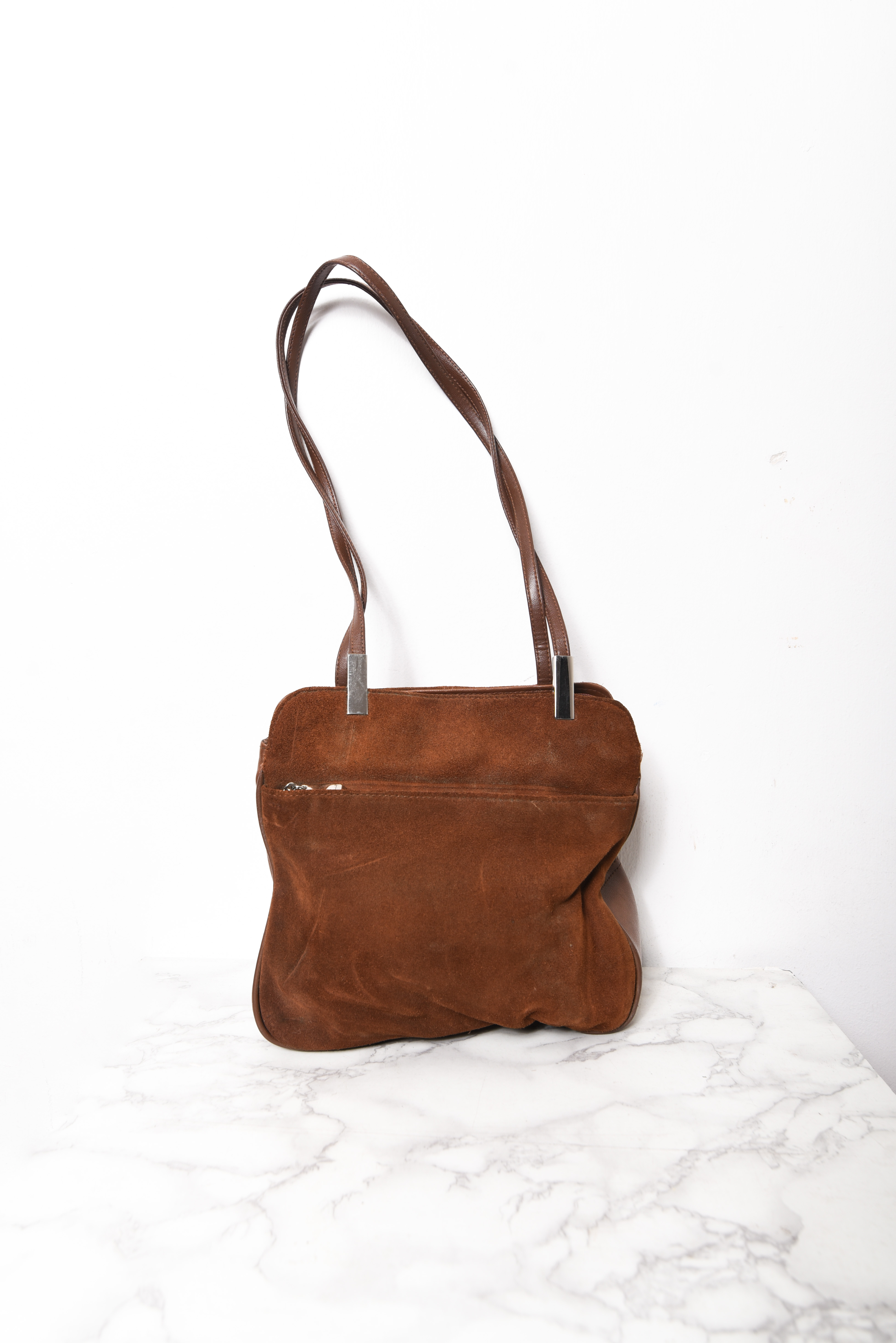 Cartera café gamuza 90s
