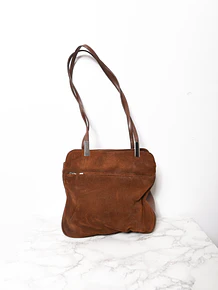 Cartera café gamuza 90s