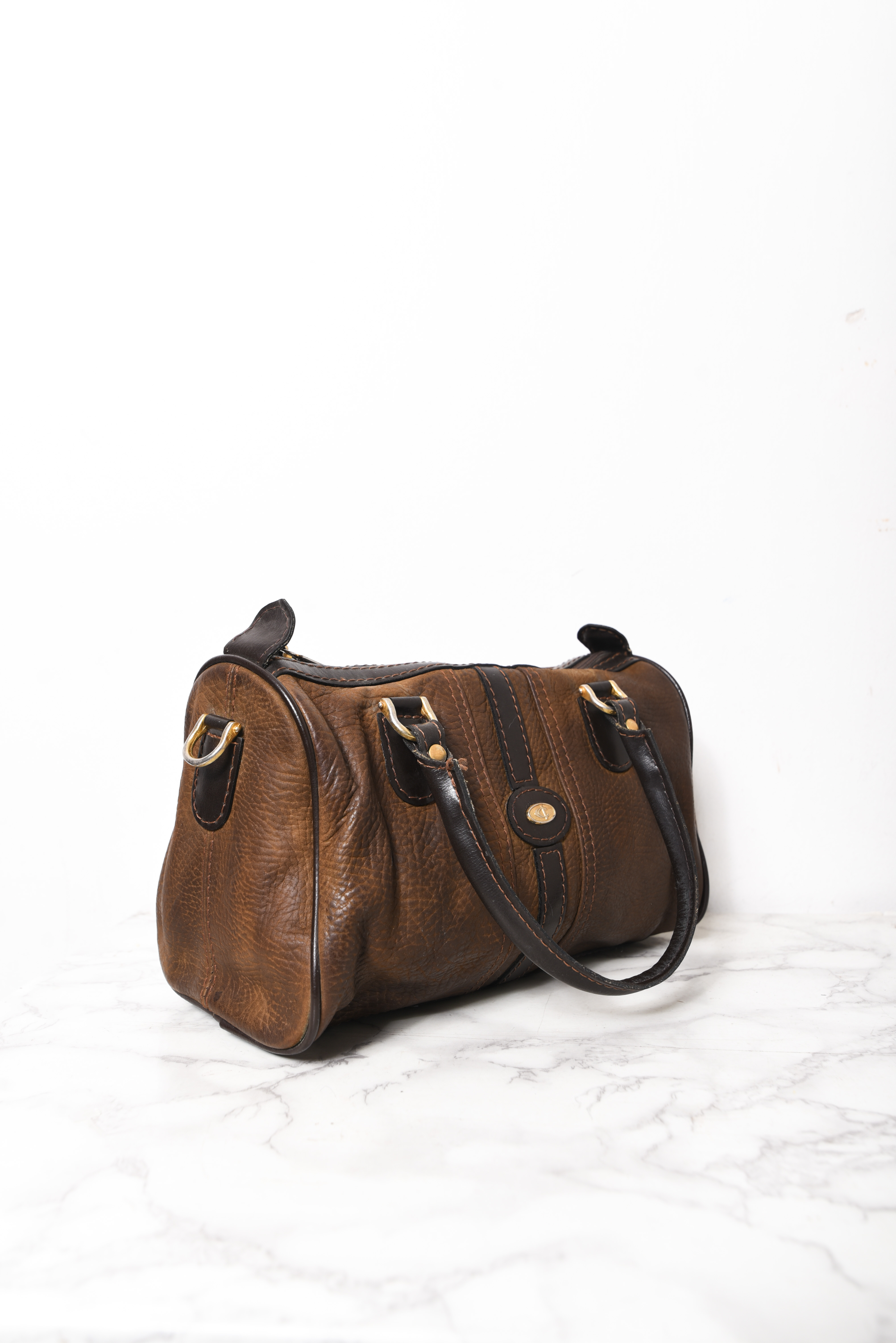 Cartera vntg cuero texturado