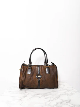 Cartera vntg cuero texturado