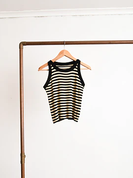 Top tejido rayado halter