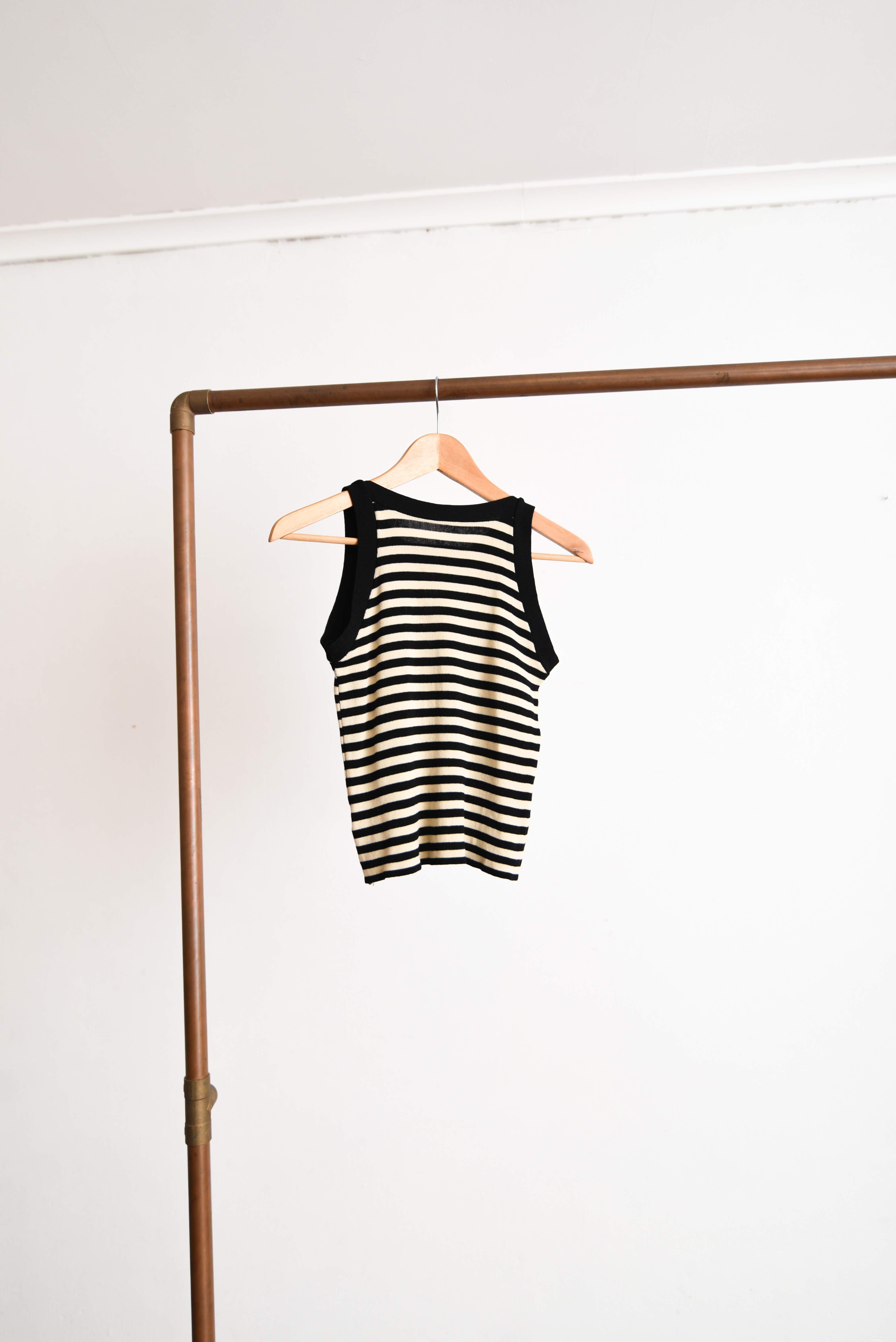 Top tejido rayado halter