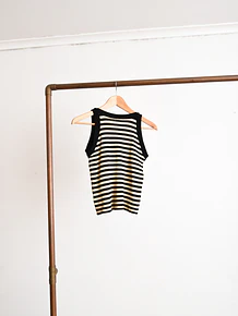Top tejido rayado halter