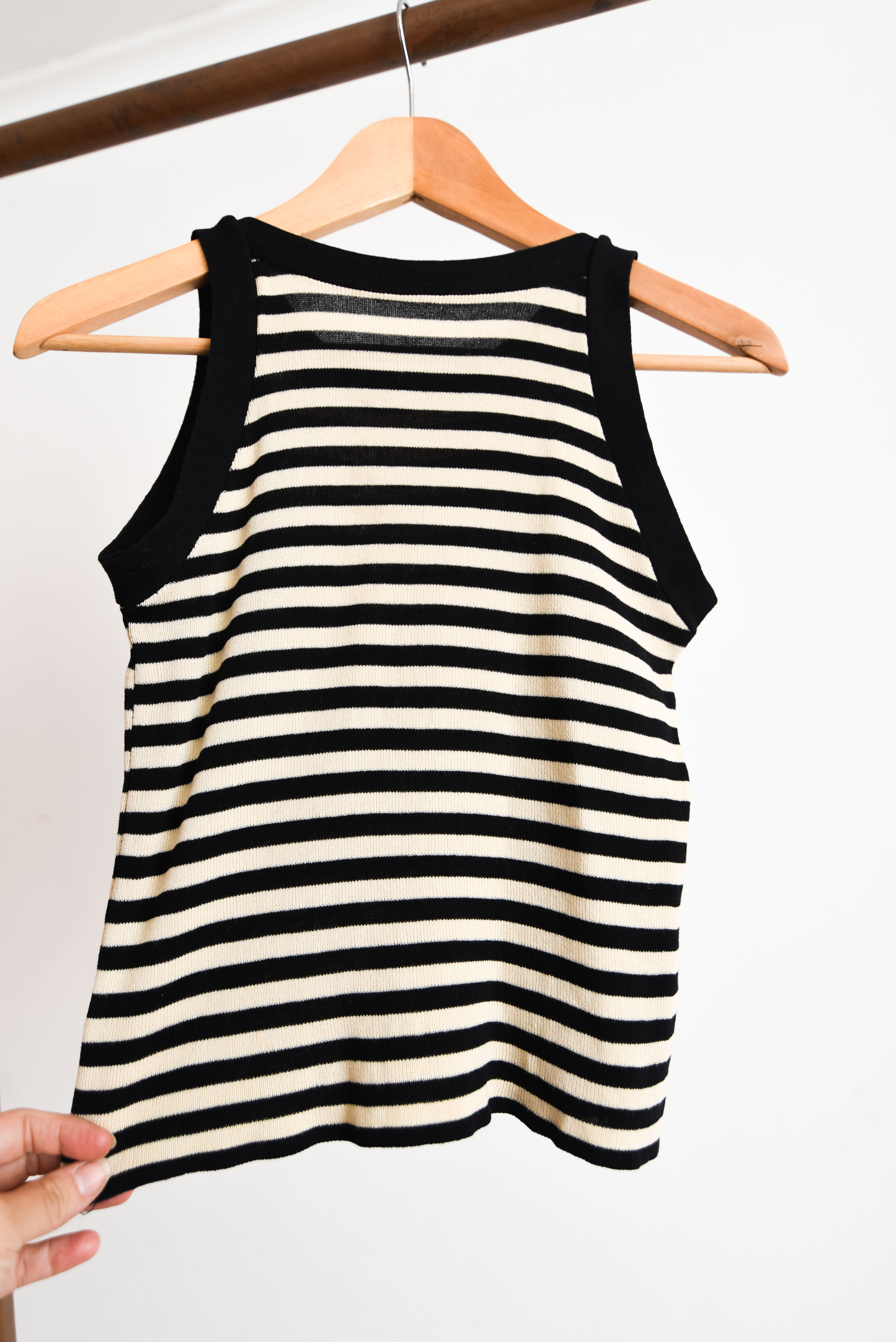 Top tejido rayado halter