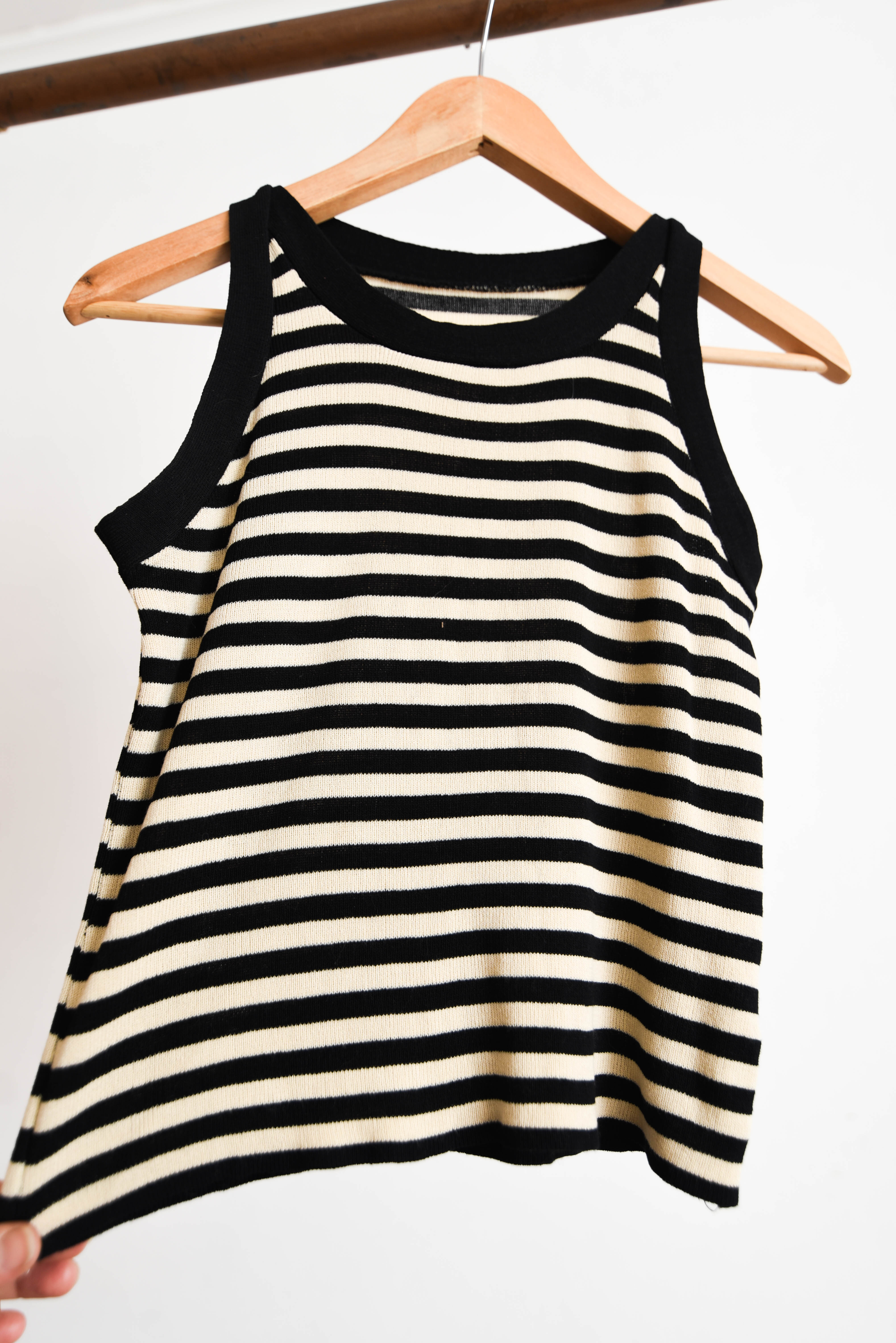 Top tejido rayado halter