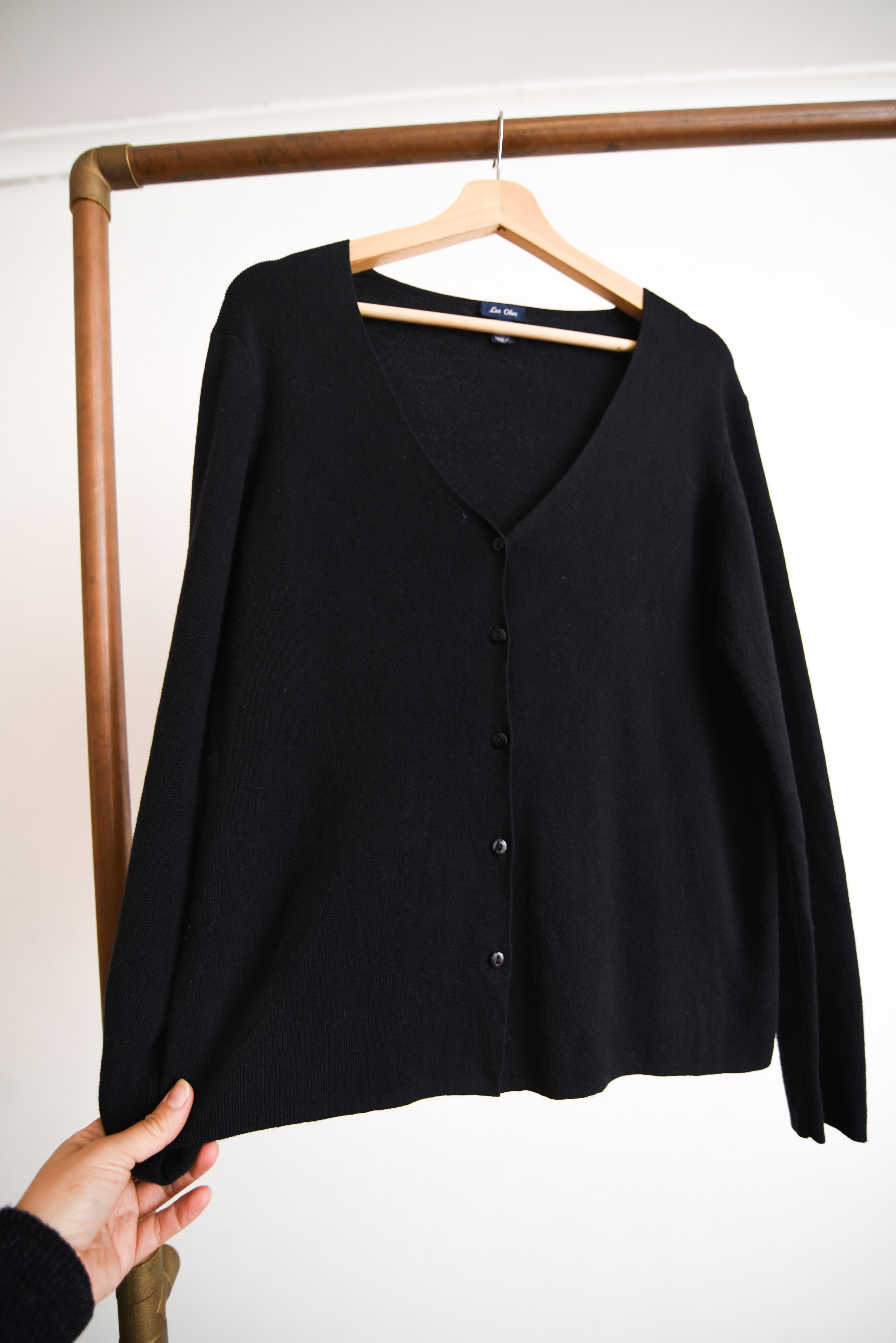 Cardigan basic black botones