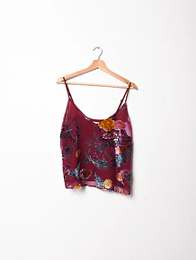 Top vaporoso burdeo velvet