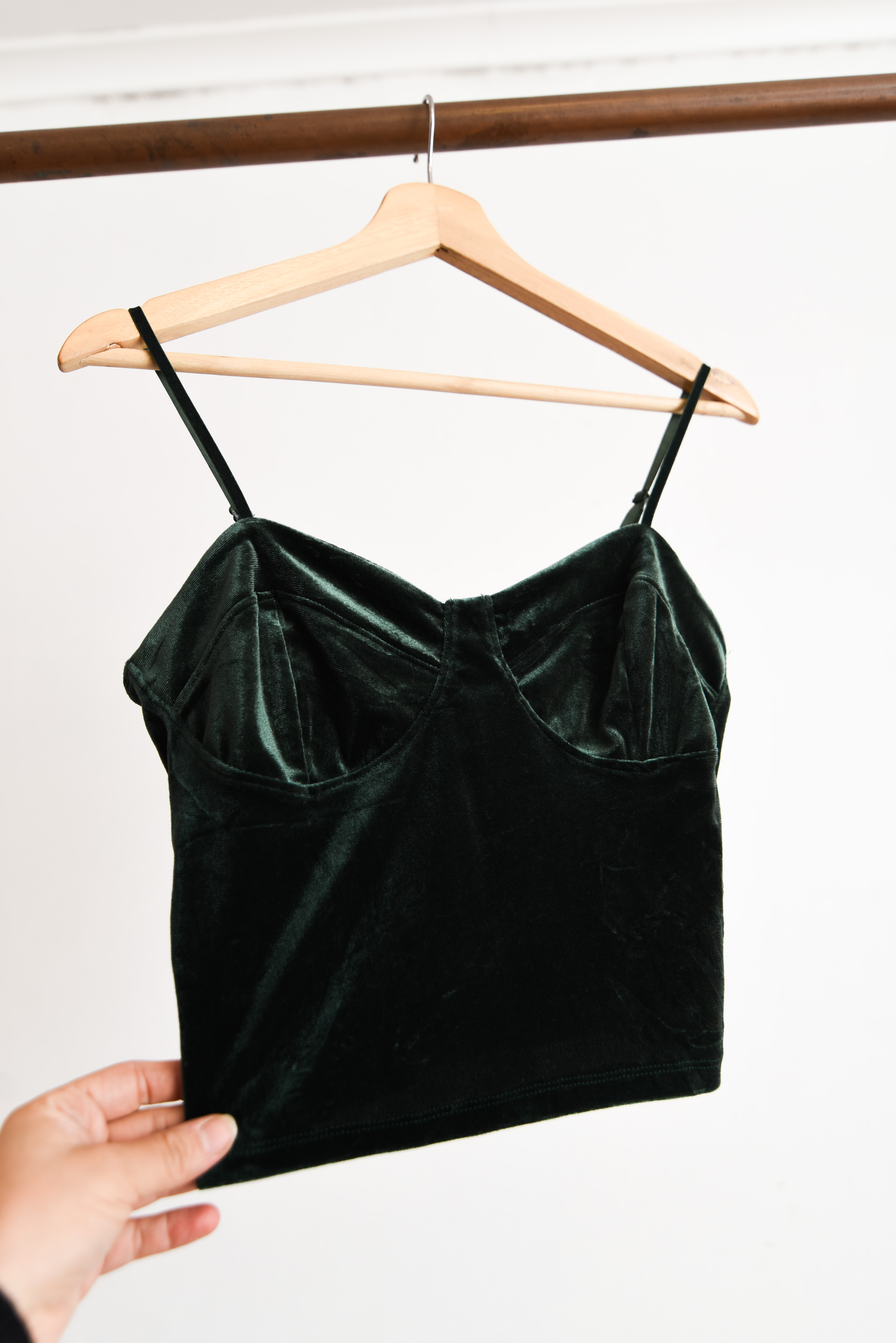 Top green velvet