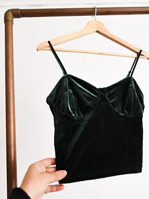 Top green velvet