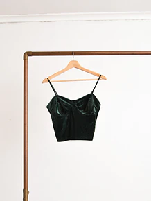 Top green velvet