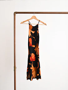 Vestido halter floral vntg 90s