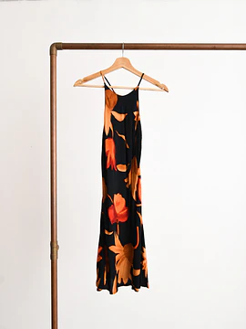 Vestido halter floral vntg 90s
