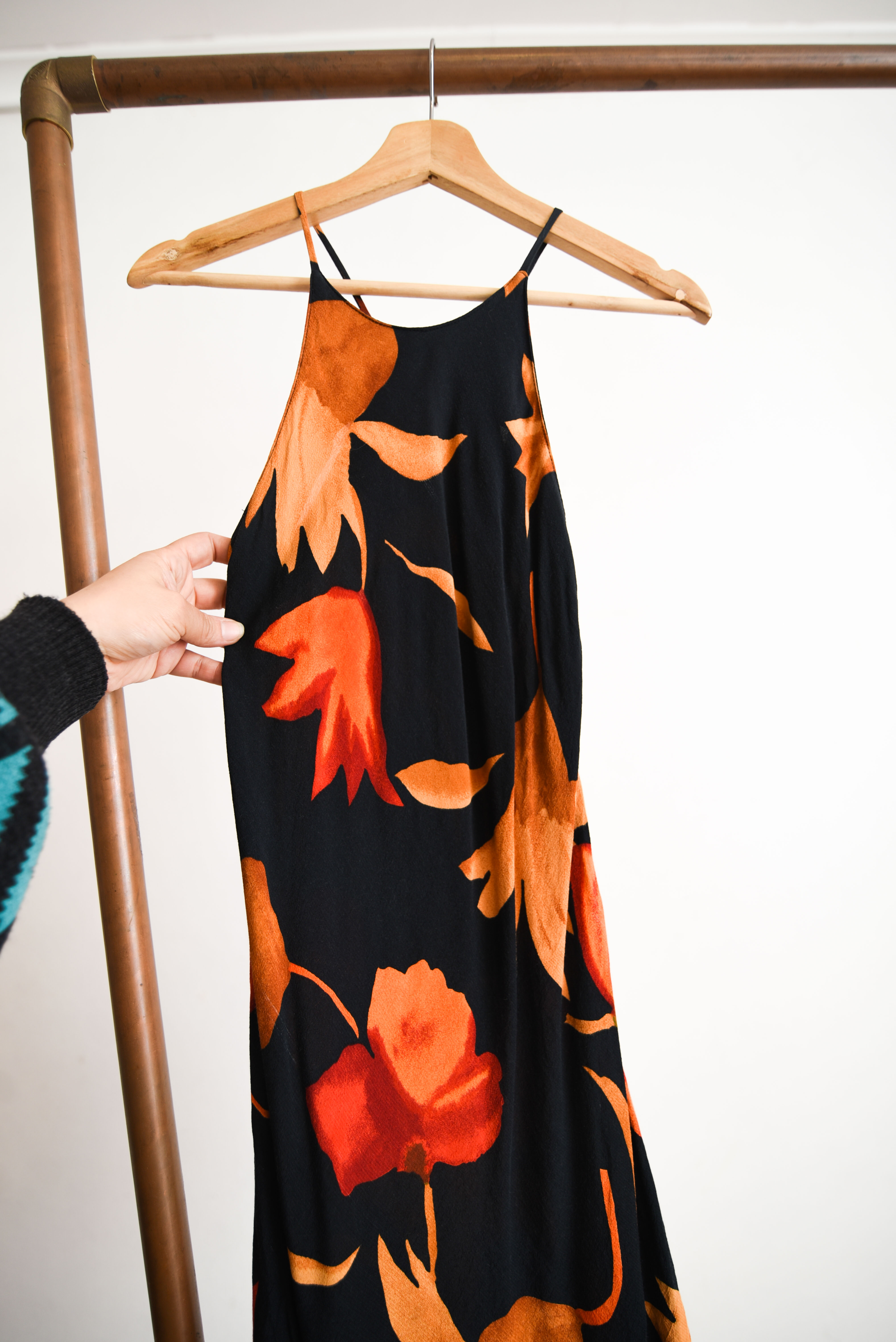 Vestido halter floral vntg 90s