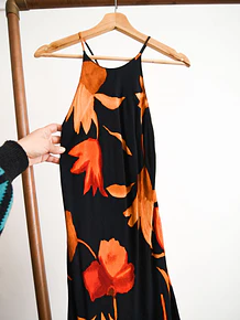 Vestido halter floral vntg 90s