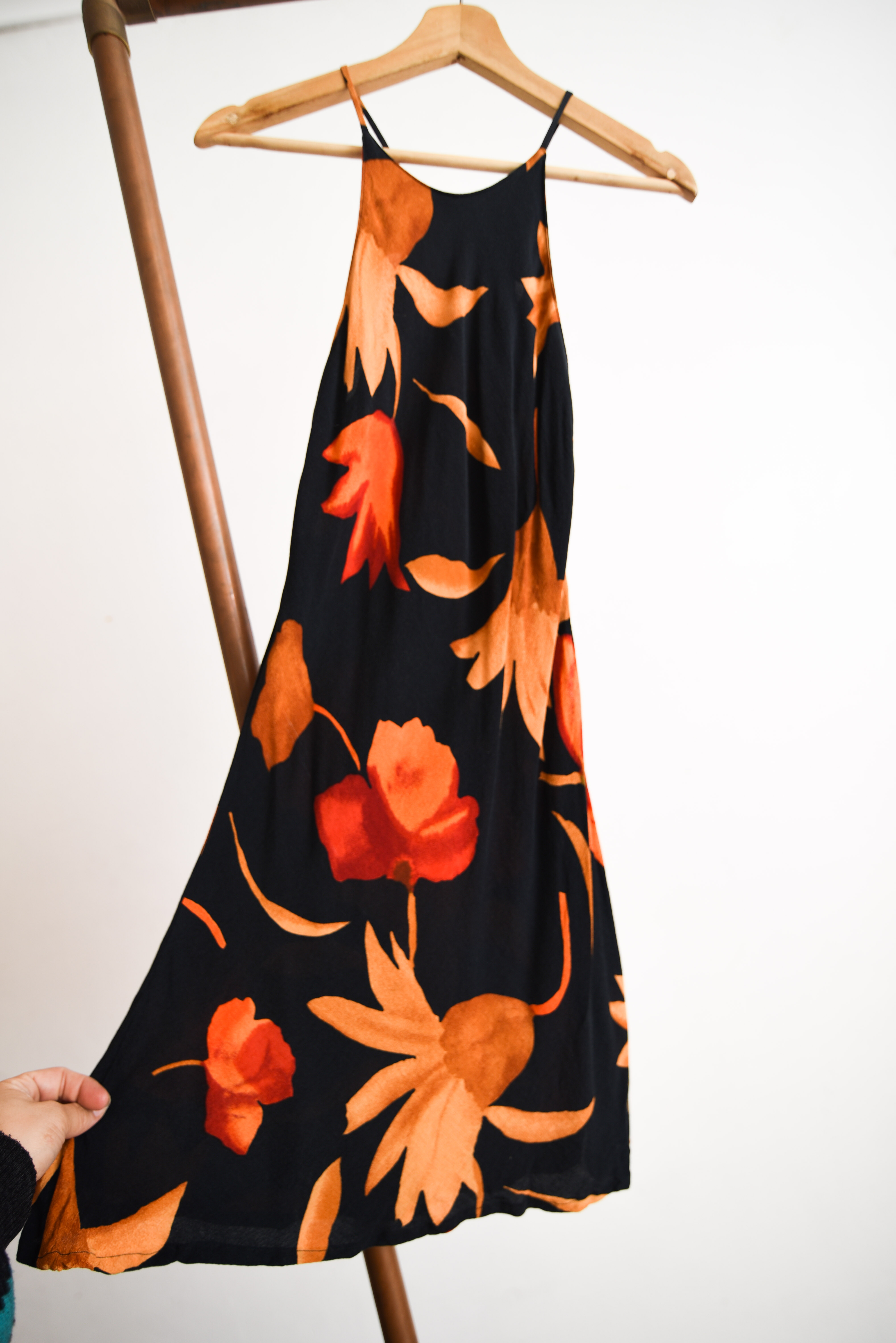 Vestido halter floral vntg 90s