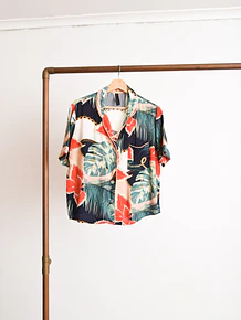 Blusa lencera green floral