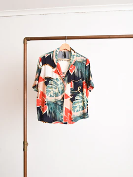 Blusa lencera green floral