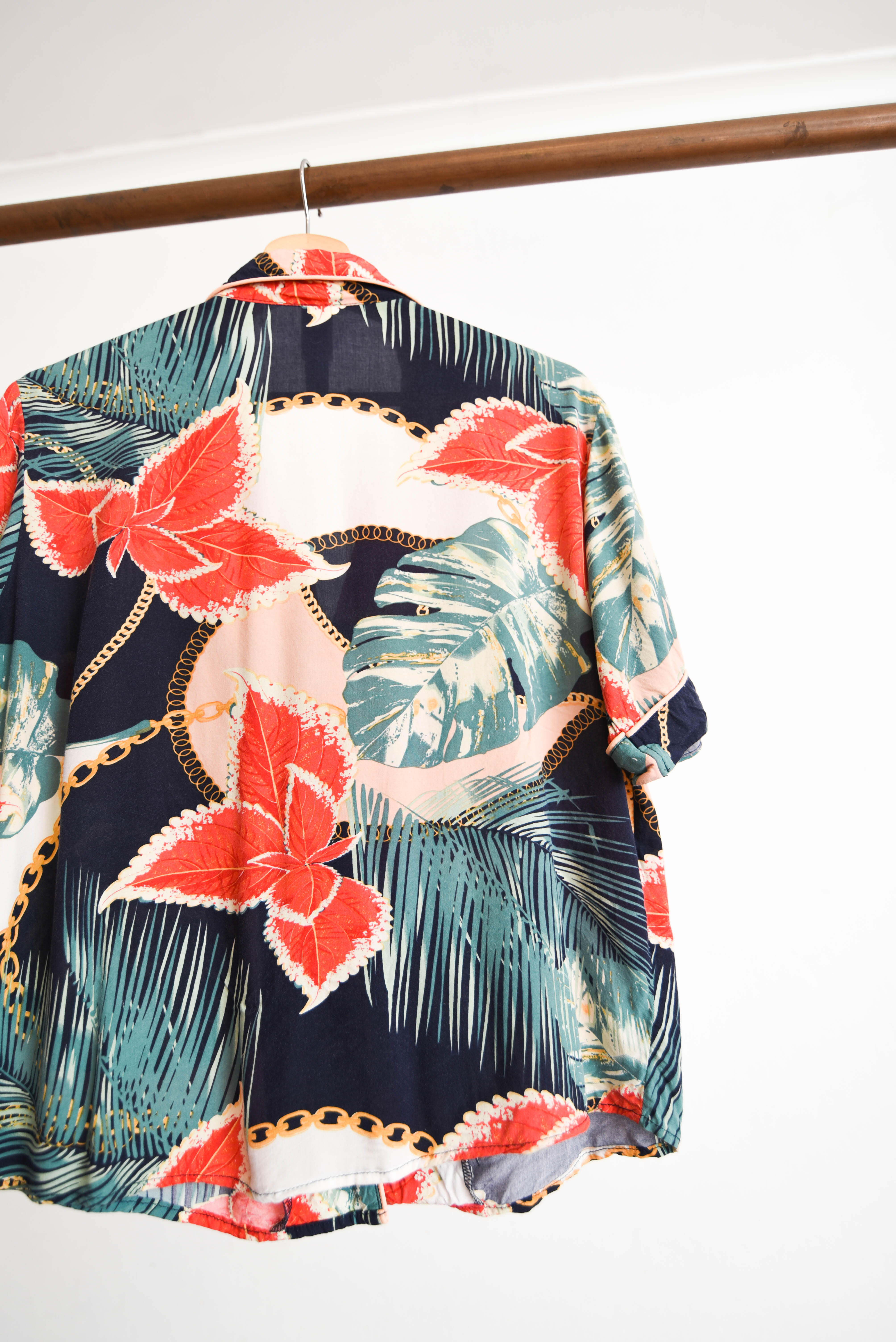 Blusa lencera green floral