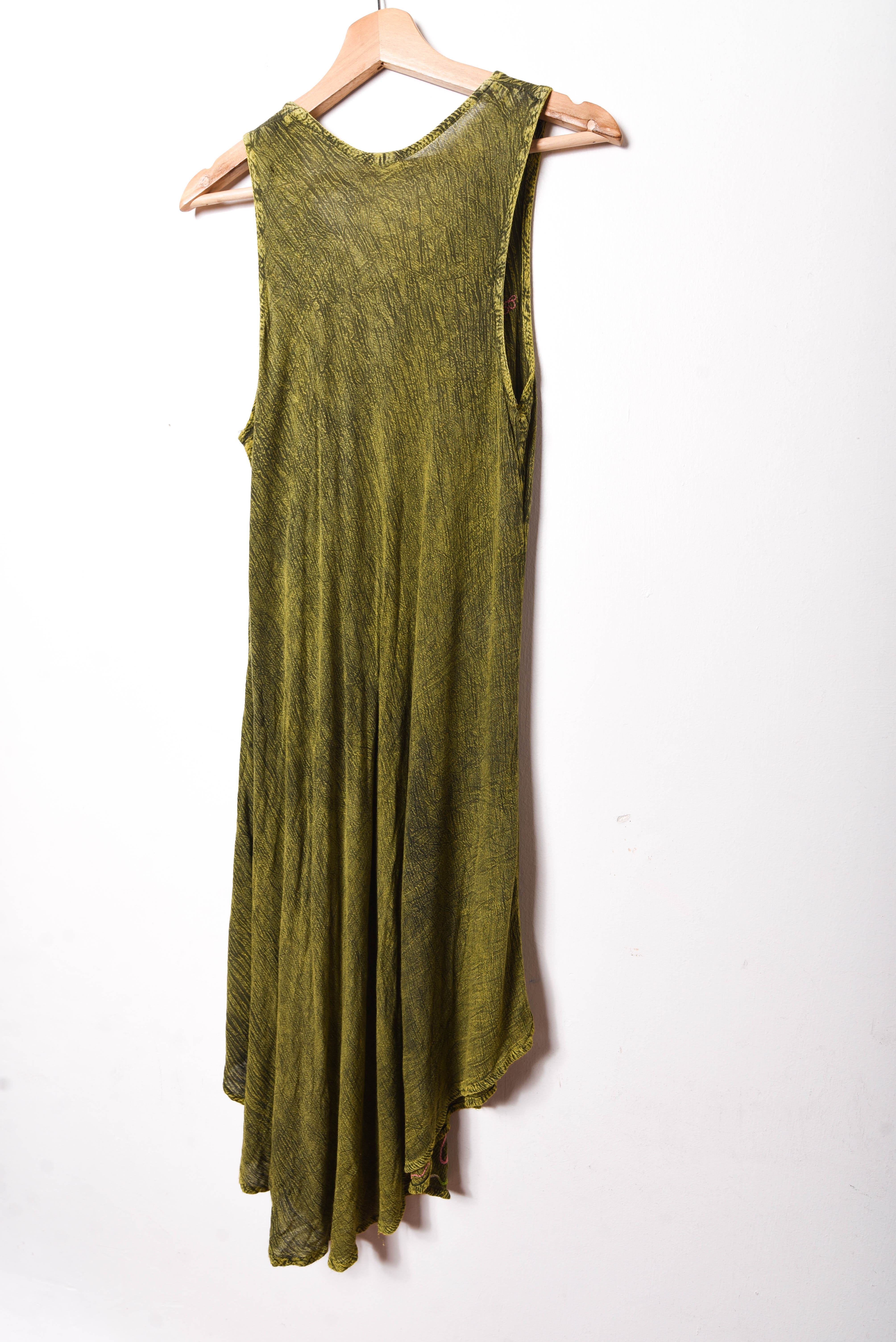 Vestido boho green bordado