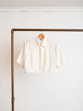 Blusa marfil vintage reworked bordada