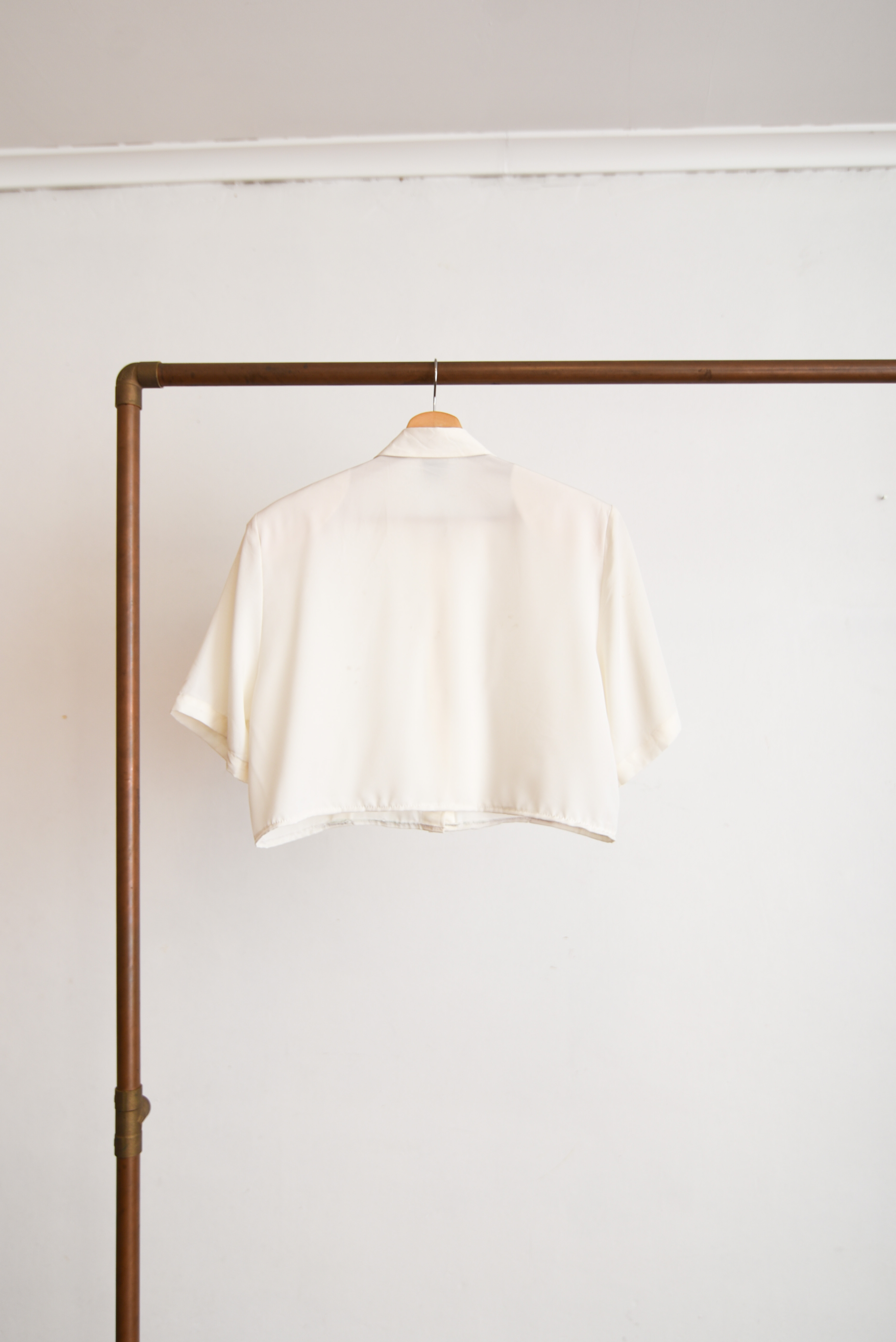 Blusa marfil vintage reworked bordada