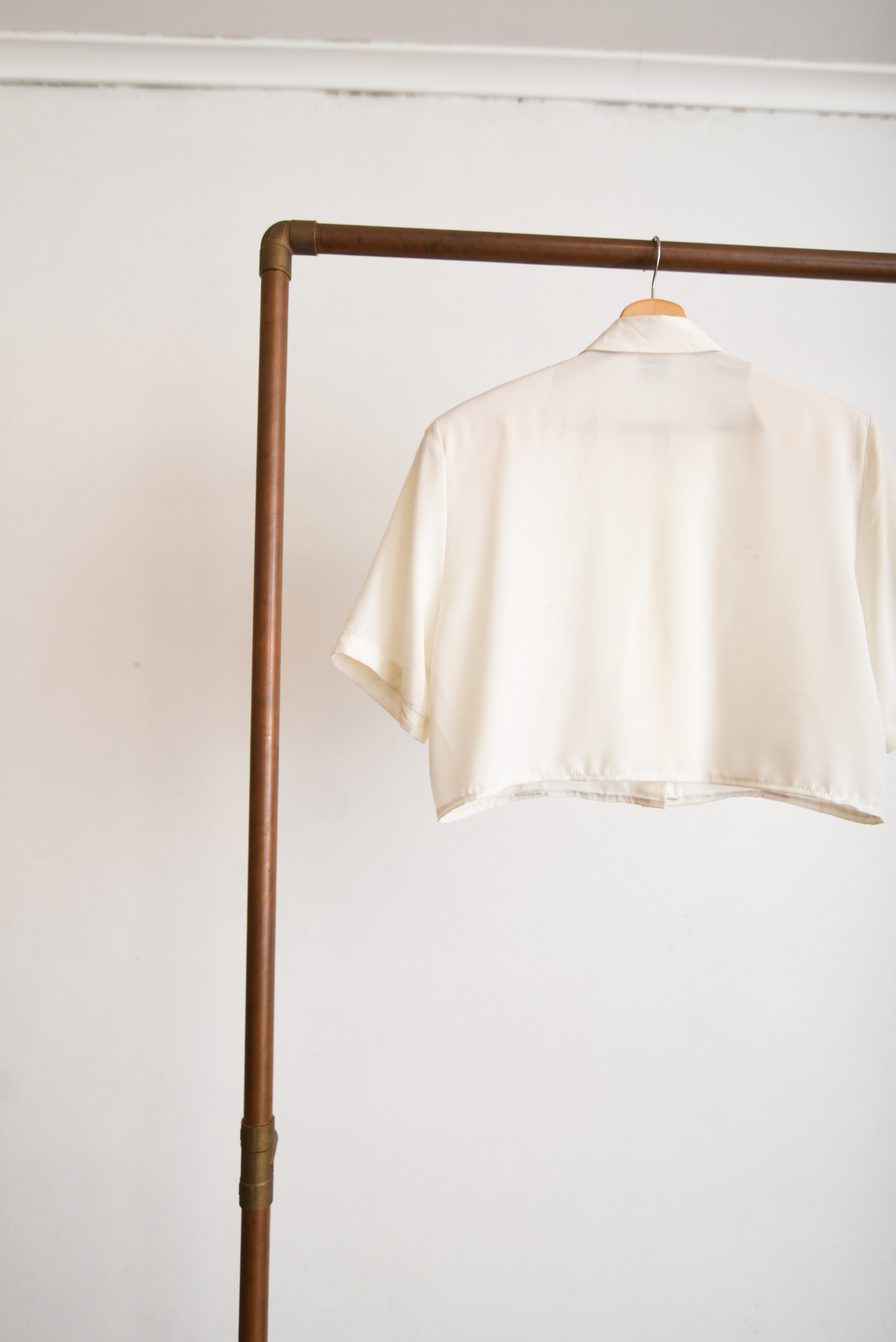 Blusa marfil vintage reworked bordada