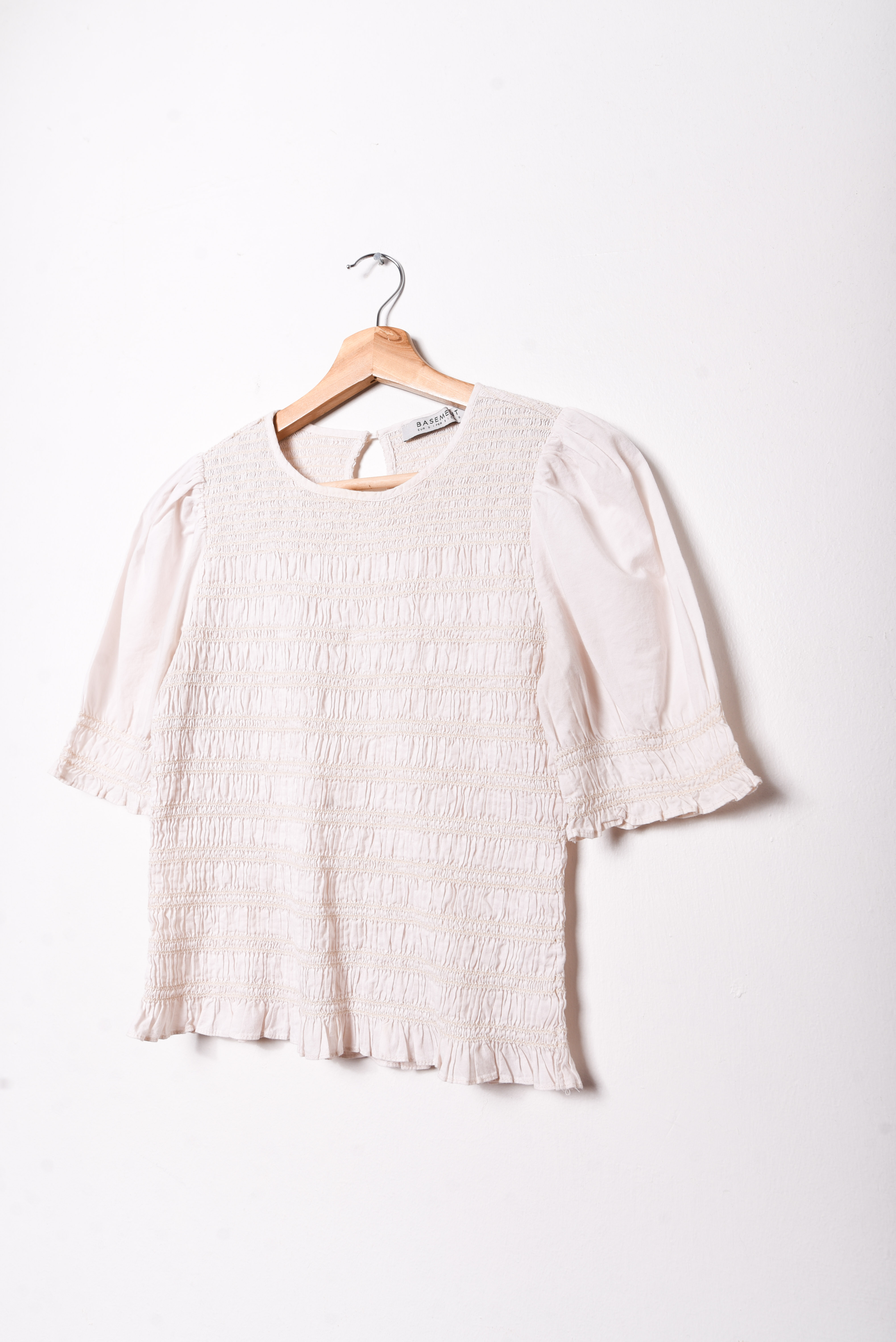 Blusa blanco invierno shirred