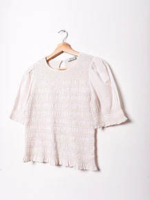 Blusa blanco invierno shirred