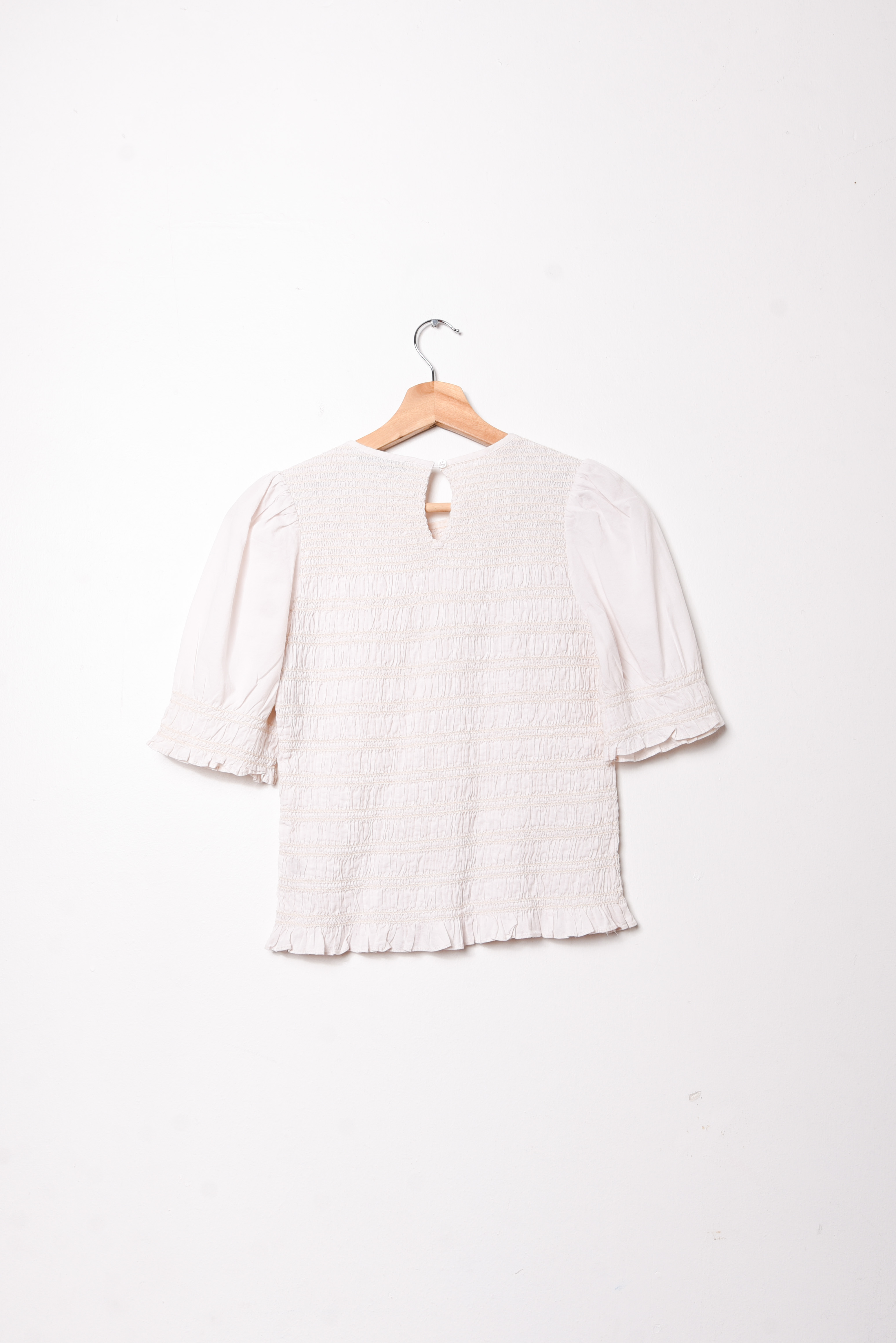 Blusa blanco invierno shirred