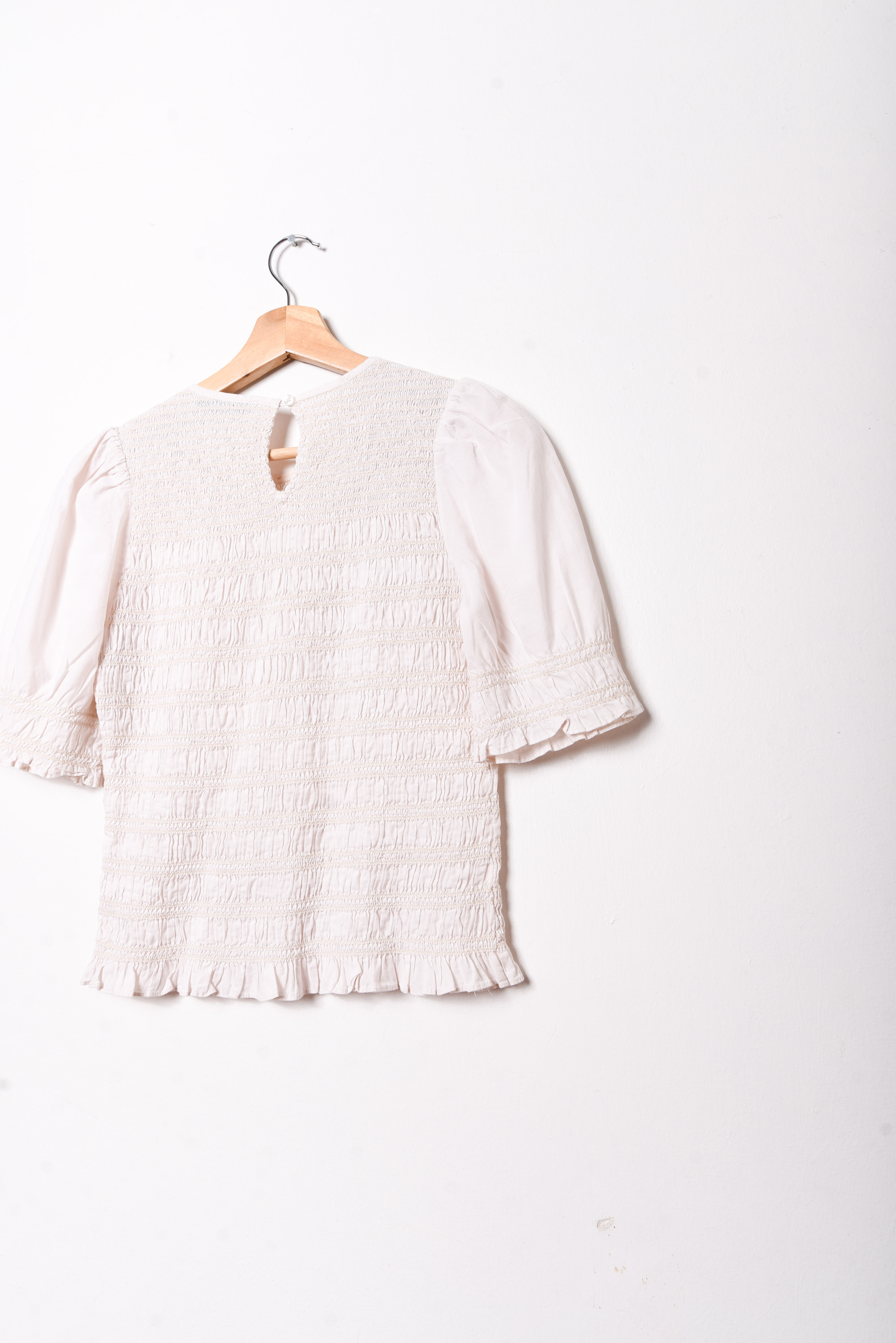 Blusa blanco invierno shirred