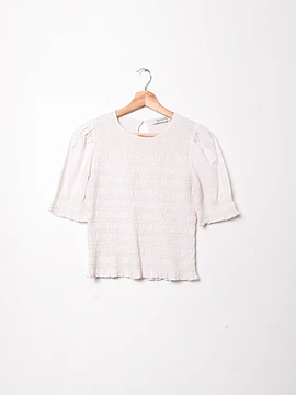 Blusa blanco invierno shirred