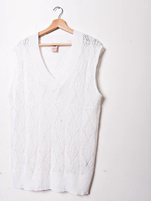 Sweater vest calado blanco