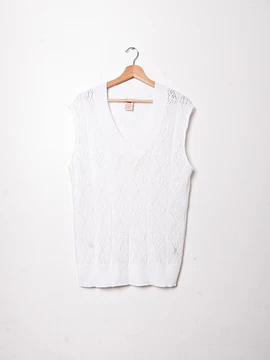 Sweater vest calado blanco