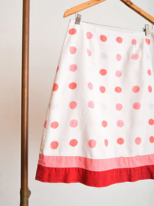 Falda Laura Ashley lunares lino