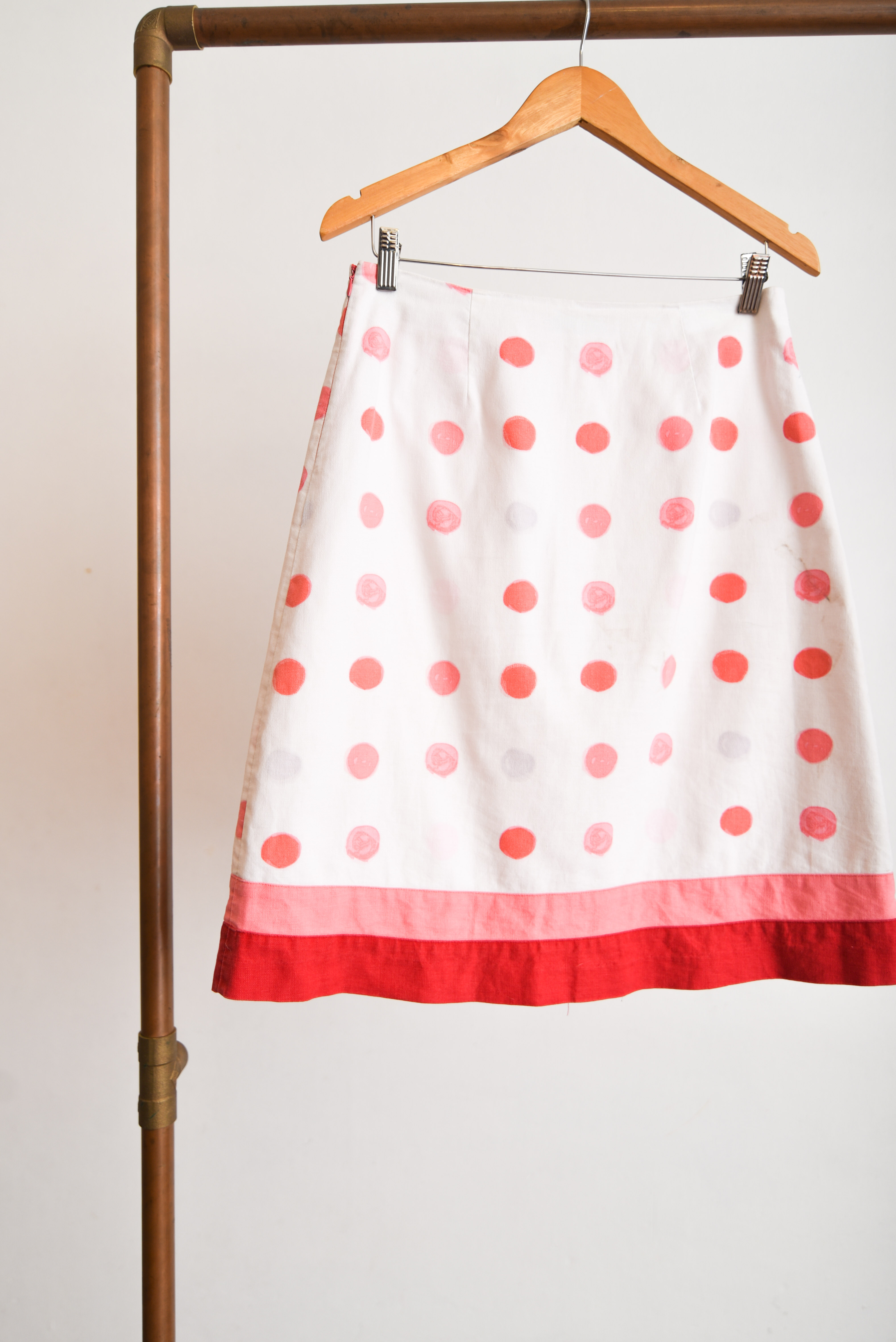 Falda Laura Ashley lunares lino