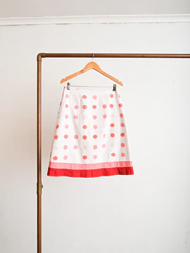 Falda Laura Ashley lunares lino