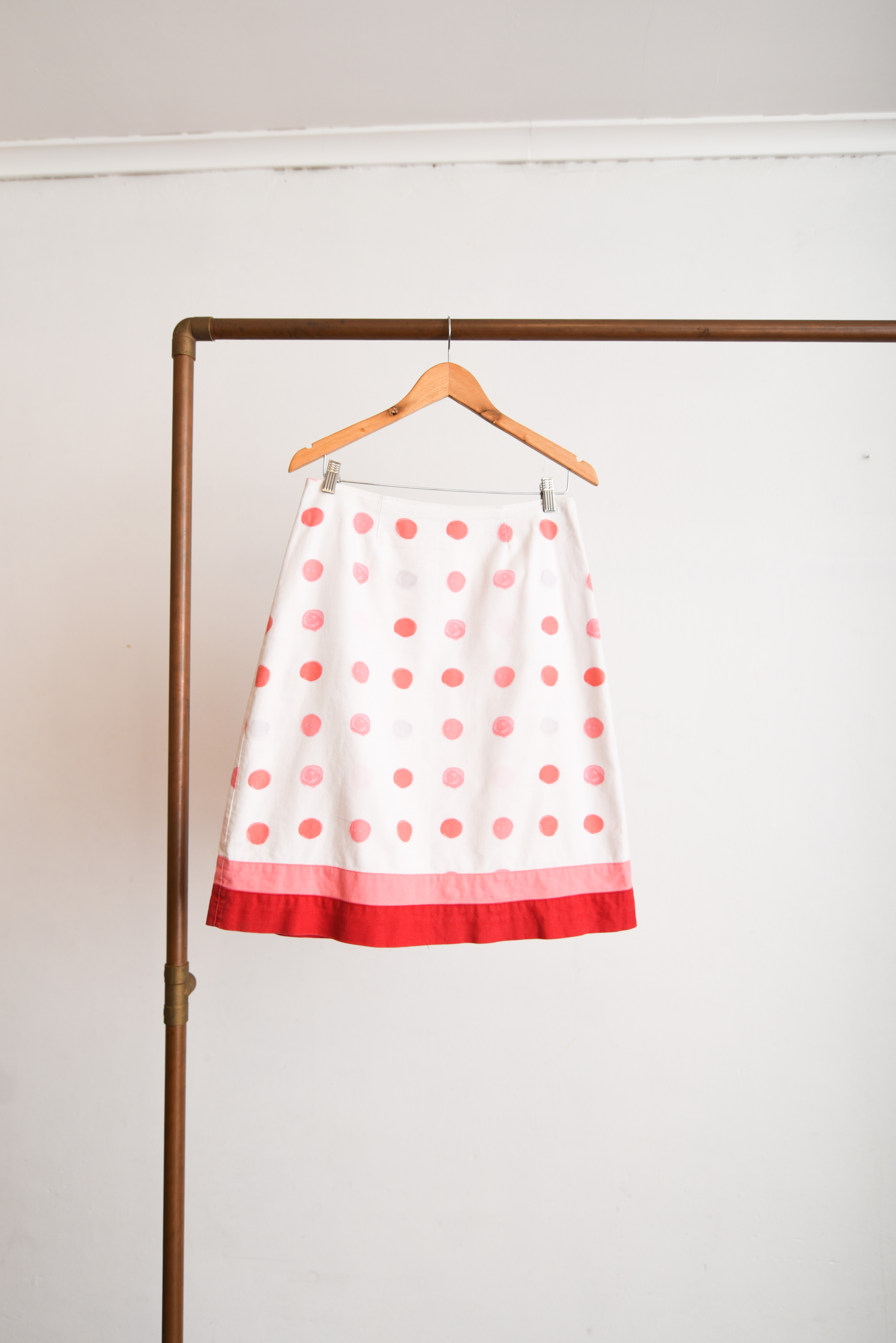 Falda Laura Ashley lunares lino
