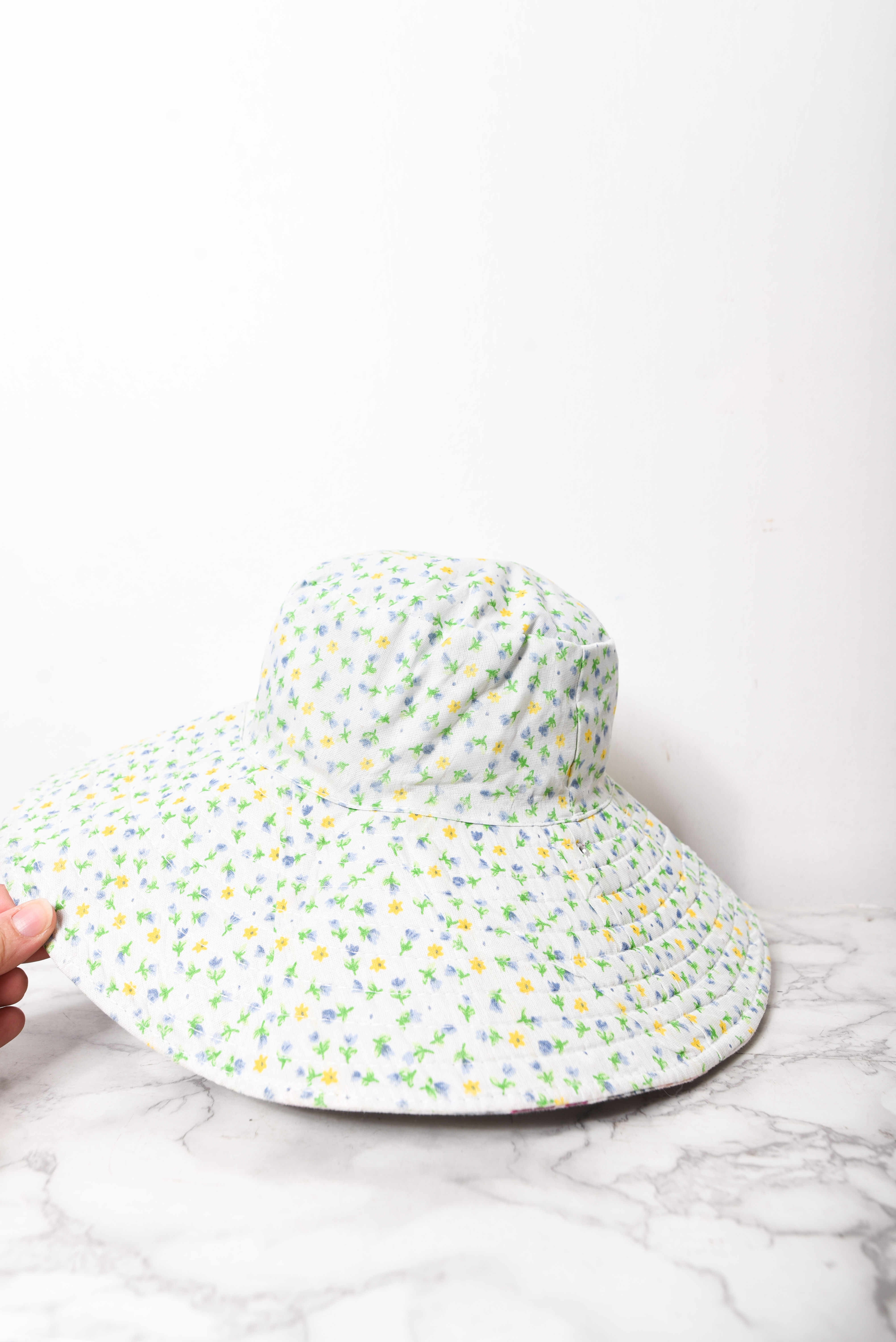 Sombrero floral reversible vintage