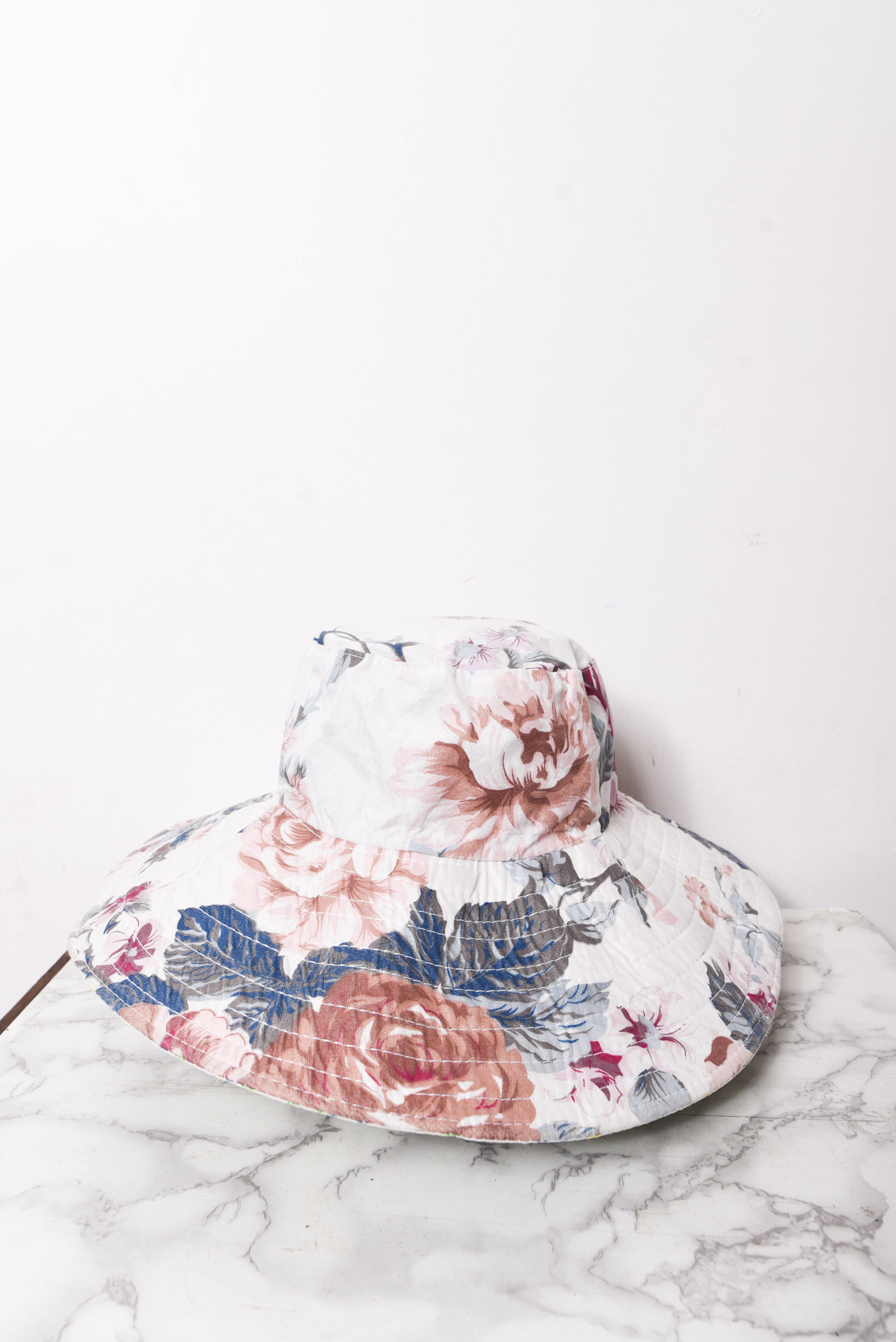 Sombrero floral reversible vintage