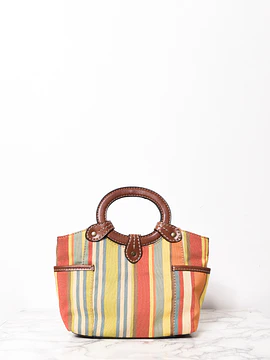 Cartera de mano rayada Fossil