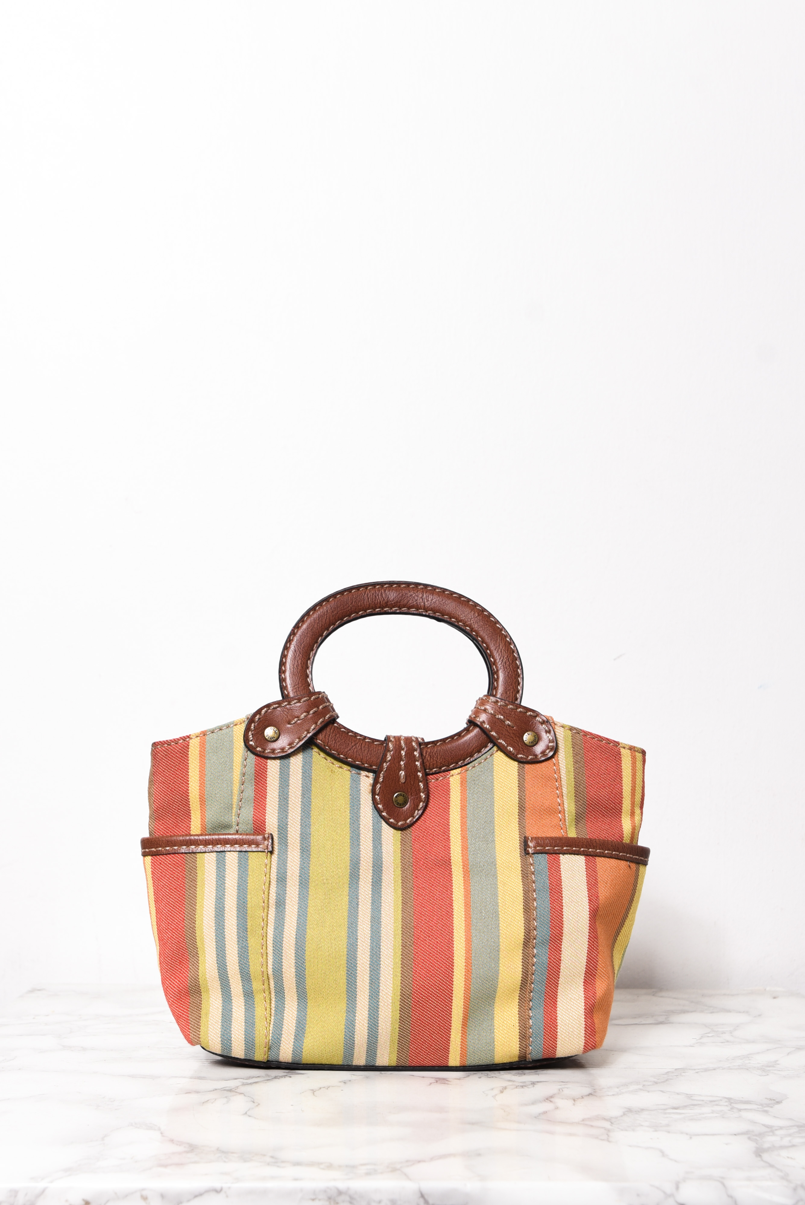 Cartera de mano rayada Fossil