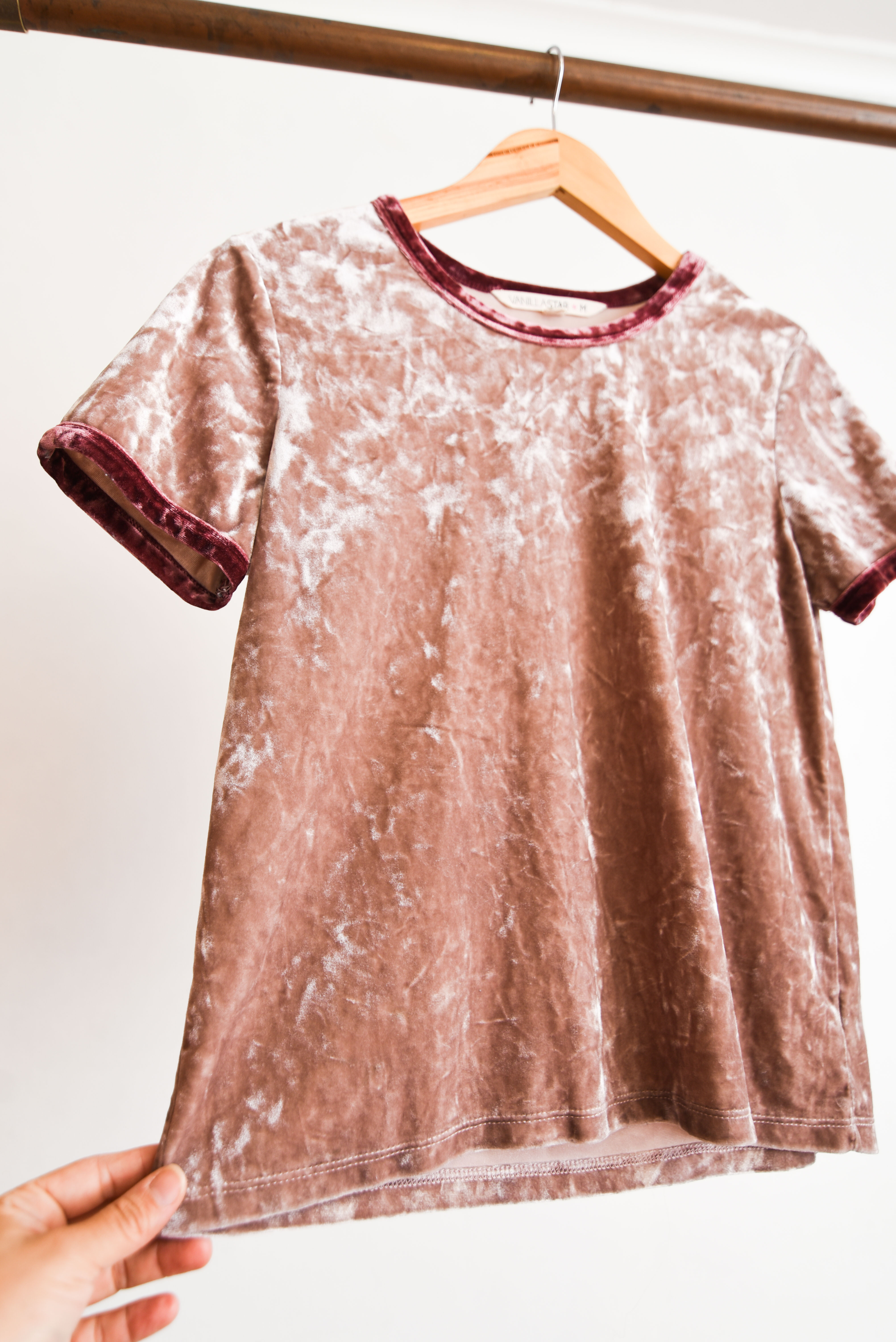 Polera rosa velvet