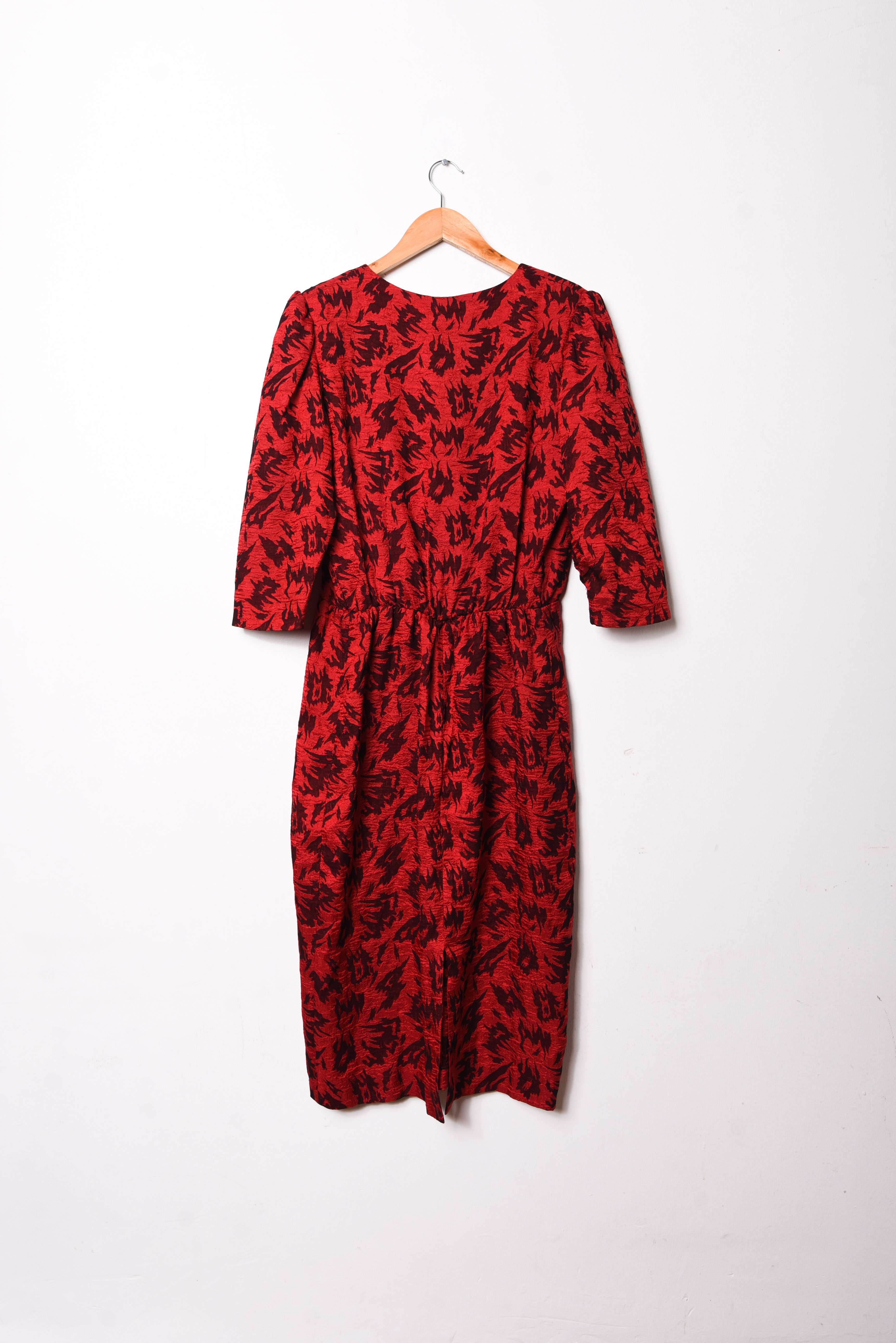 Vestido rojo brocato vintage