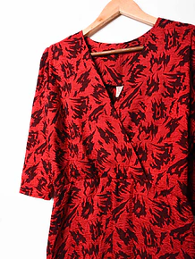 Vestido rojo brocato vintage