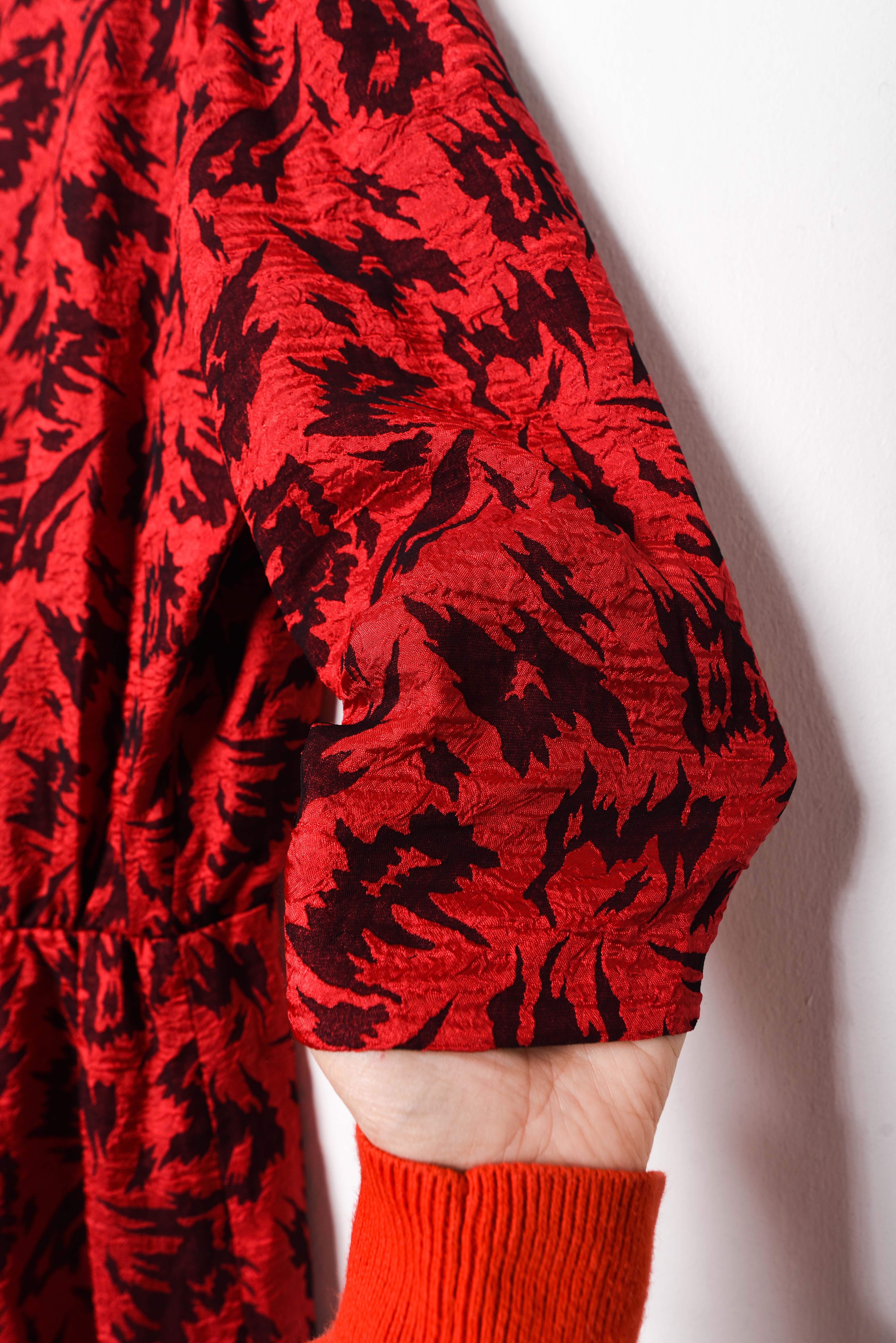 Vestido rojo brocato vintage