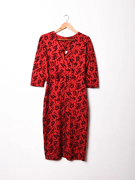 Vestido rojo brocato vintage
